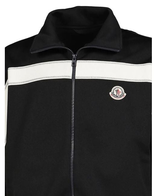 Moncler Black Logo-Patch Panelled Jacket for men