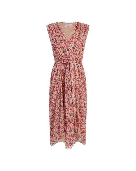 Another Tomorrow Pink Gathered-Detail Asymmetric Dress