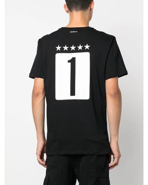 Les Hommes Black Logo Print T-Shirt for men