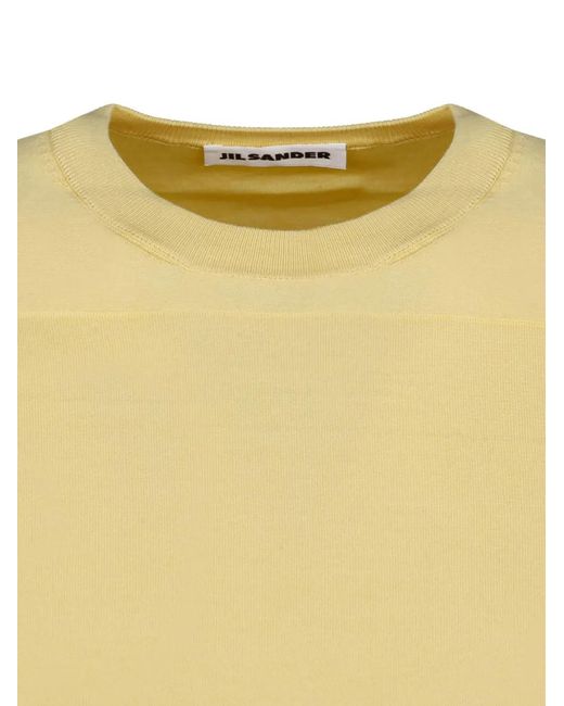 Jil Sander Yellow Cotton Short-Sleeve T-Shirt