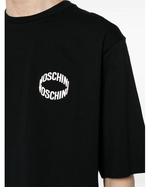 Moschino Black Logo-print Cotton T-shirt for men