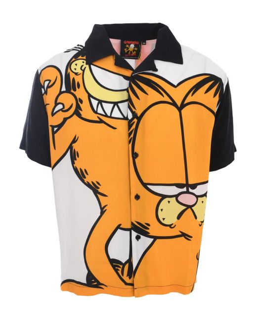 Iuter Orange Garfield-Graphic Short-Sleeve Shirt for men