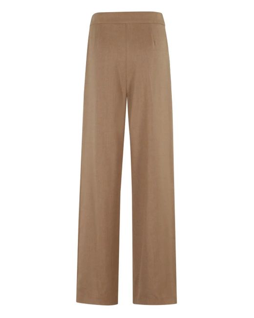 Eleventy Natural Pleated-Front Straight Trousers