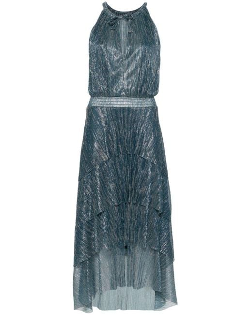 Maje Midi-jurk Met Plissé-effect in het Blue