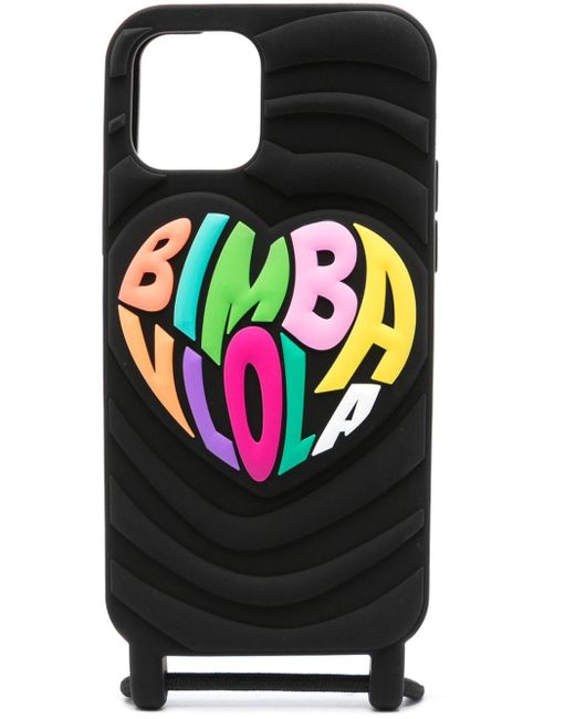Coque d'iPhone 12/12 Pro à logo embossé Bimba Y Lola en coloris Black