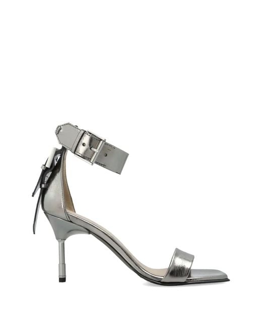 AllSaints White Noir Leather Sandals