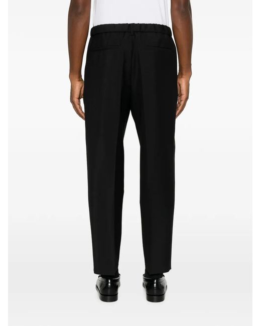 Jil Sander Black Straight-Leg Cotton Trousers for men