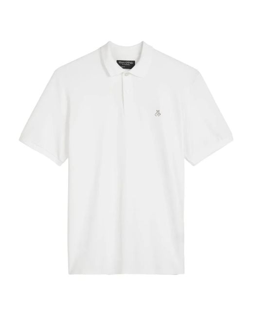 Marc O' Polo White Logo-Embroidered Polo Shirt for men