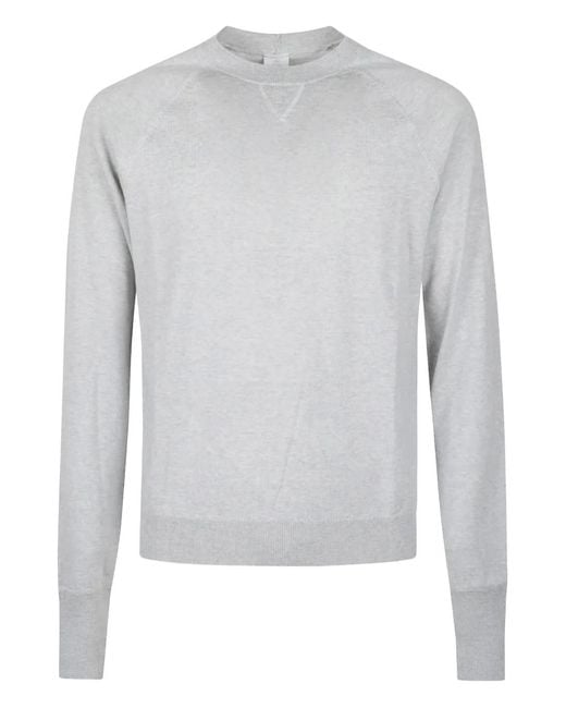 Eleventy Gray Raglan Crew-Neck Sweater for men
