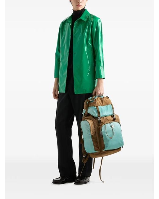 Prada Green Large Re-Nylon Backpack for men