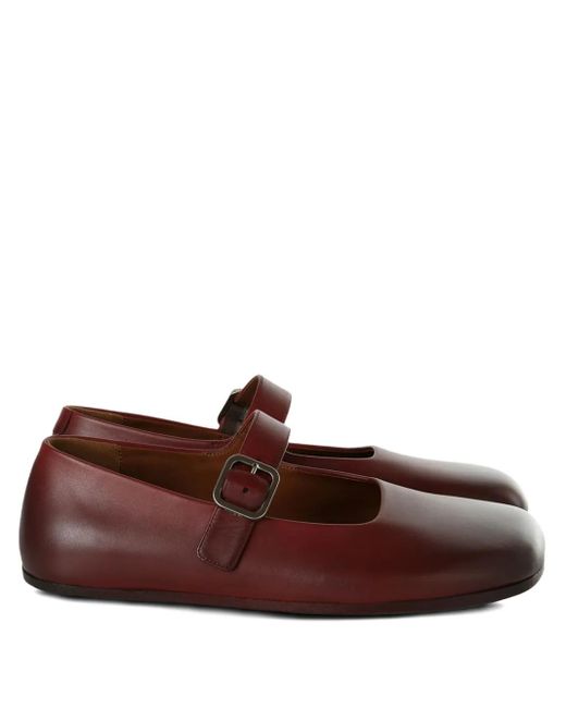 Marsèll Buckle-strap Leather Loafers Brown