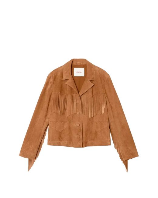 Xirena Brown Fringed Jacket