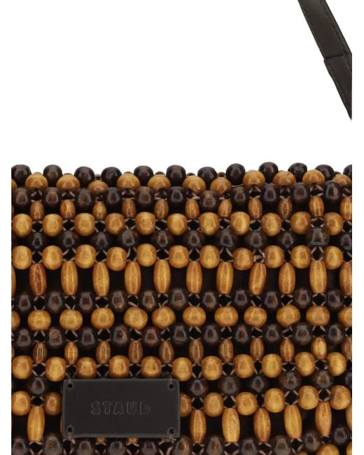 Staud Metallic Timmy Bead-Embellished Shoulder Bag