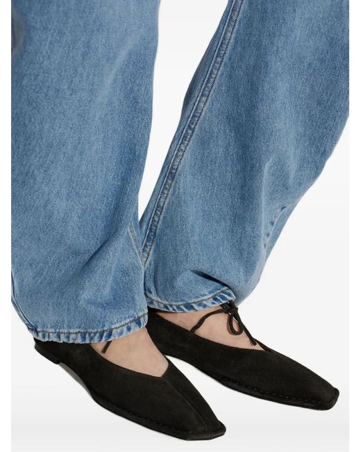 Alohas Black Ballerines À Plaque Logo Sway