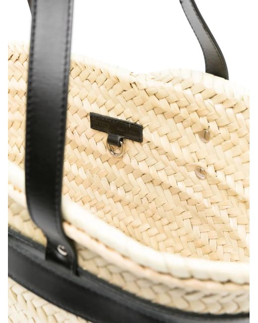 Borsa A Secchiello Con Placca Logo di Coperni in Natural