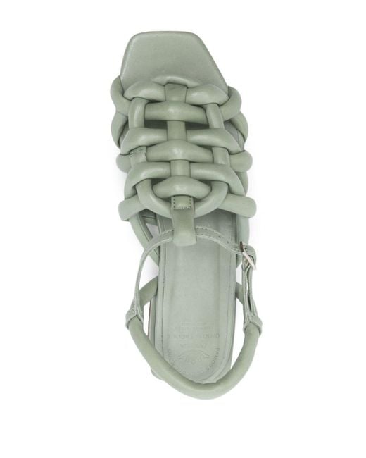 Officine Creative Green Gillian Leather Sandals