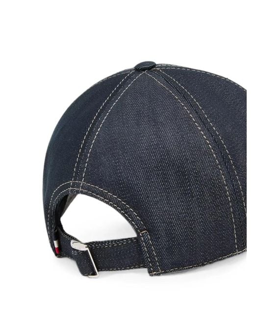 Moncler Blue Denim Logo-Patch Baseball Cap for men