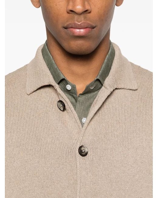 Eleventy Natural Button Cotton Cardigan for men