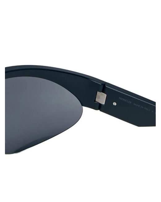 Moncler Blue Lunettes De Soleil Visor À Verre Unique