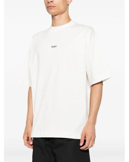 Rhun White Logo-Print T-Shirt for men