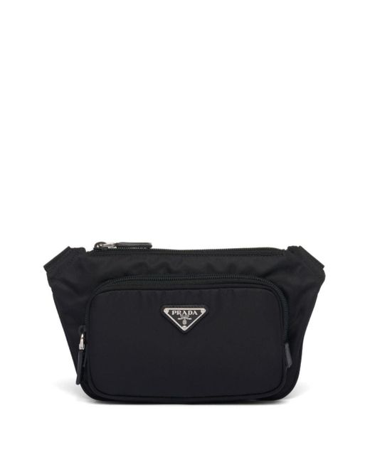 Prada Logo-appliqué Re-nylon Belt Bag in het Black voor heren