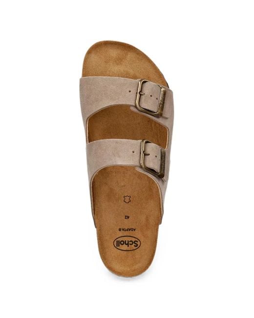 Scholl Brown Arizona Double-Strap Buckle Sandals for men