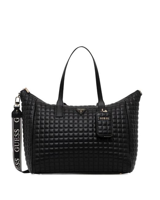 Guess Black Quilted Tote Bag