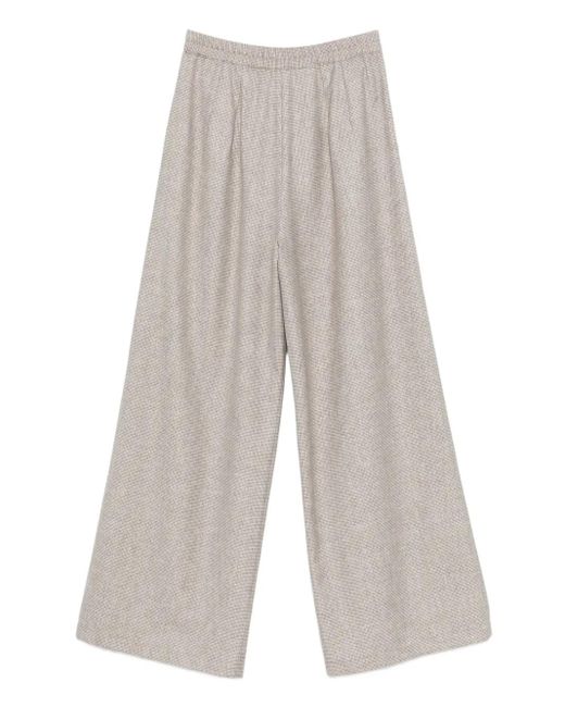 Barba Napoli White Houndstooth-Pattern Trousers