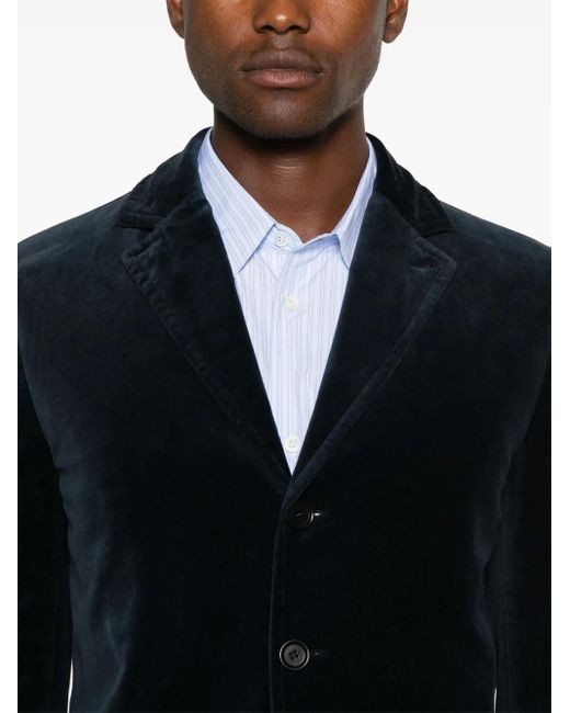 Aspesi Black Velvet Notched Lapel Blazer for men