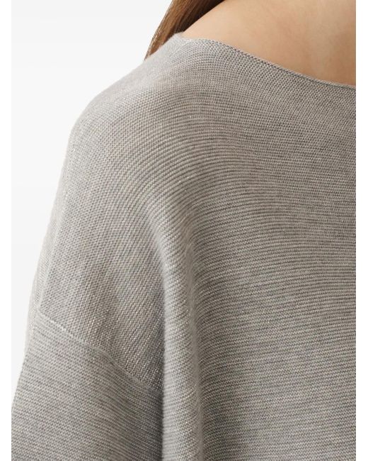 Fabiana Filippi Gray Knitted Cotton Top