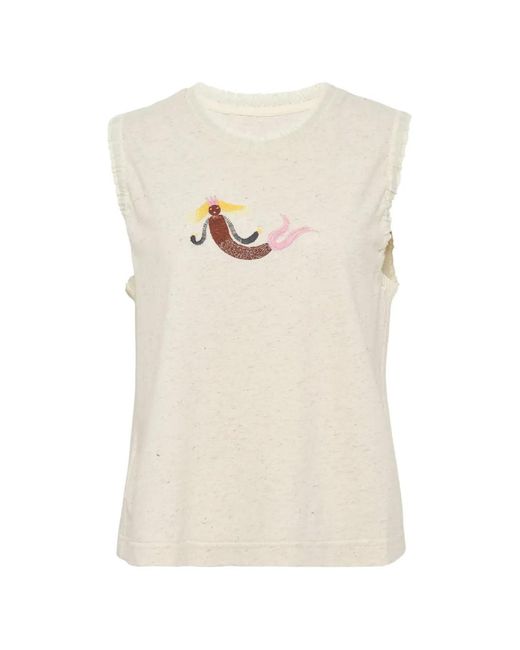 Renli Su White Embroidered T-Shirt