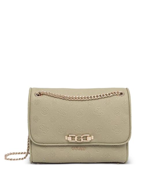 Guess Natural Anise Logo-Embossed Chain-Strap Shoulder Bag