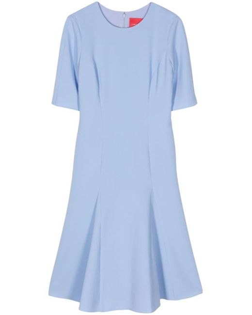 Robe évasée à design plissé Carolina Herrera en coloris Blue