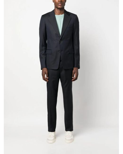 Lanvin Blue Notched-Lapels Single-Breasted Blazer for men
