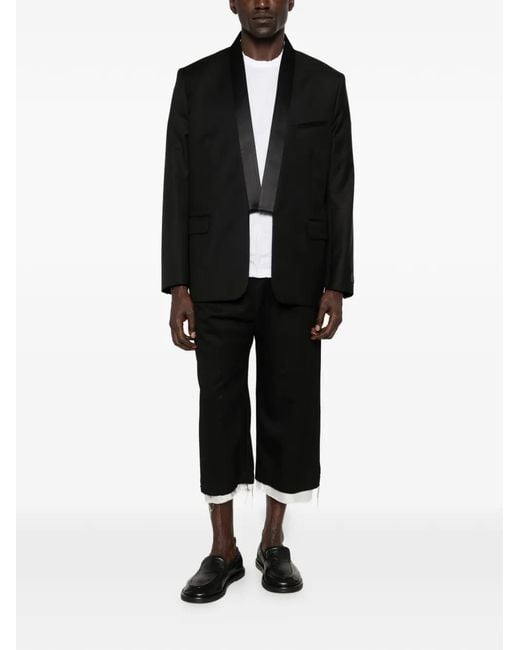 KENZO Black V-Neck Blazer for men