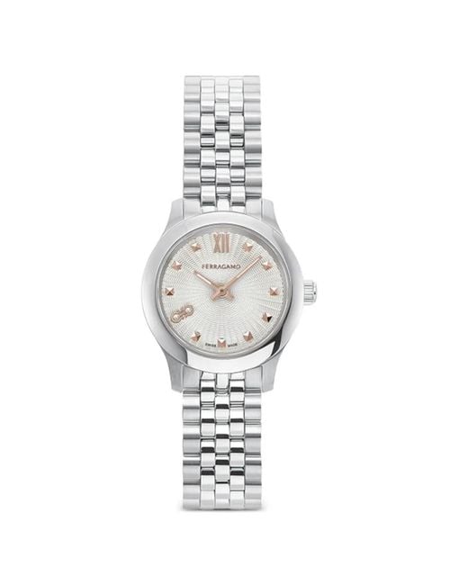 Ferragamo White Duo Mini 25Mm Watch