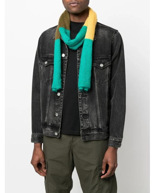 DSquared² Blue Knitted Patchwork Scarf for men