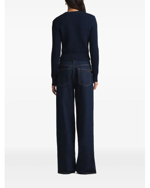 St. John Blue Gehäkelter Cardigan