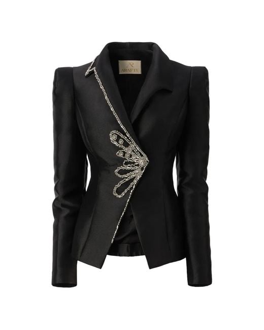 ARAFTU Black Embellished Blazer