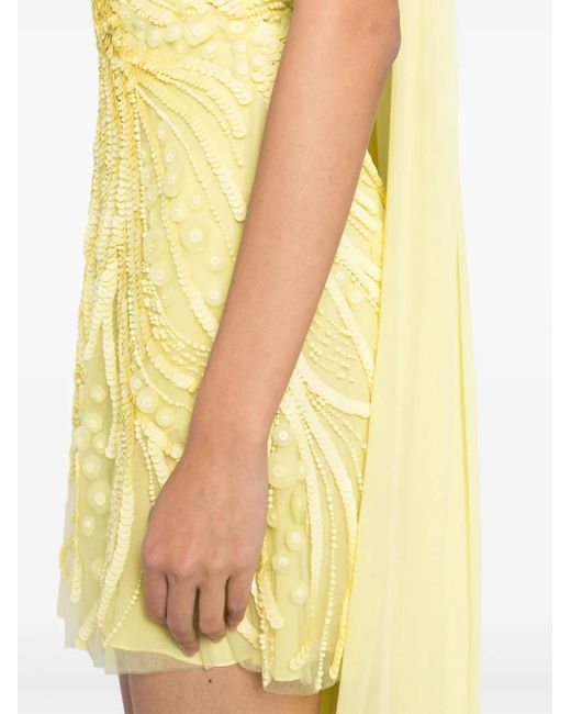 Elie Saab スパンコール ミニドレス Yellow