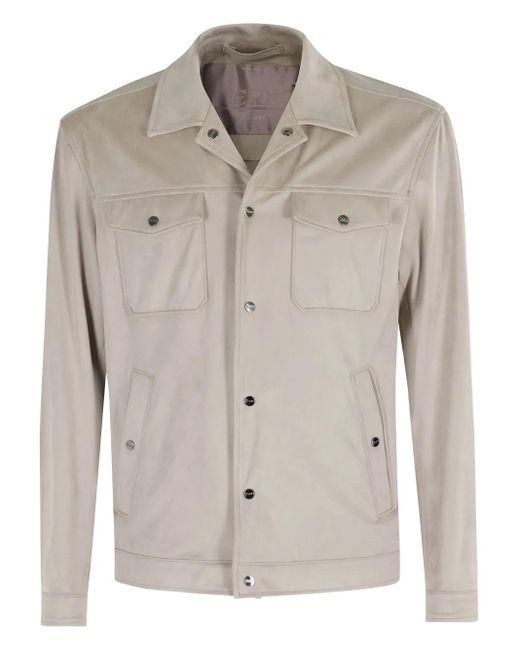 Herno Gray Patch-Pocket Shirt Jacket for men