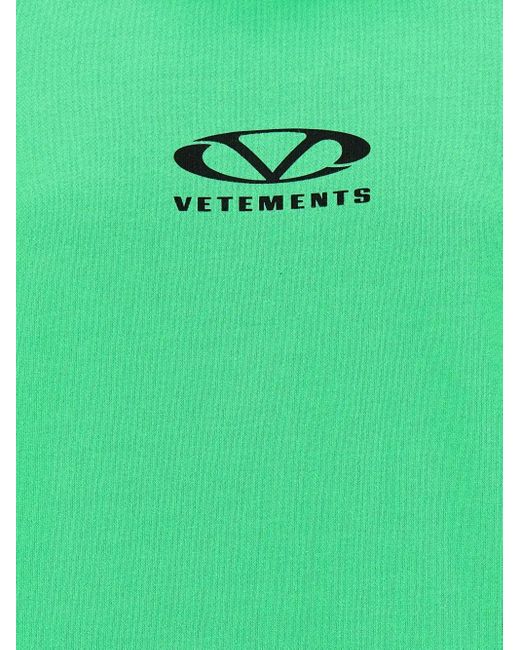 Vetements Green Logo-Print Hoodie