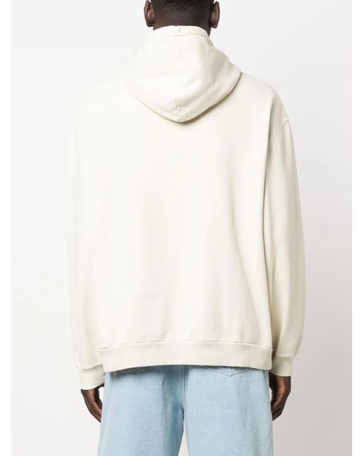 Nanushka White Logo-Embroidered Cotton Hoodie