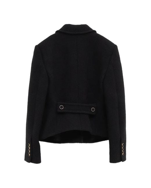 Chloé Black Button-Up Bouclé Jacket