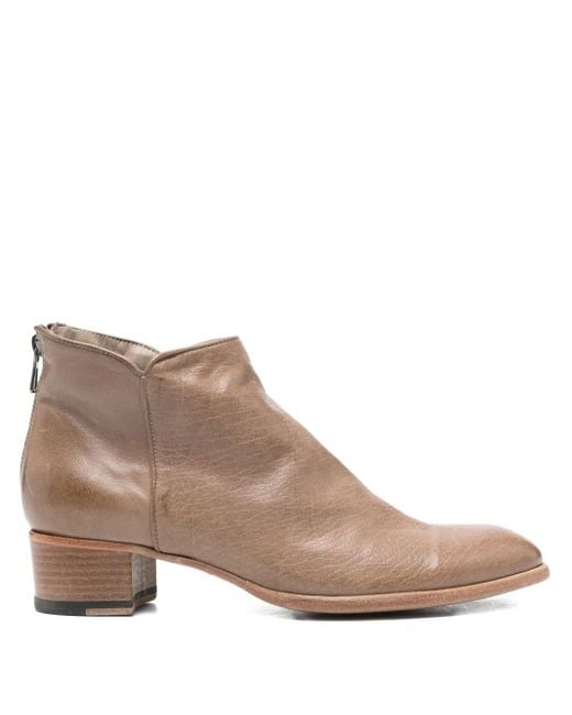 STURLINI FIRENZE Brown 40Mm Zip-Detail Block-Heel Ankle Boots