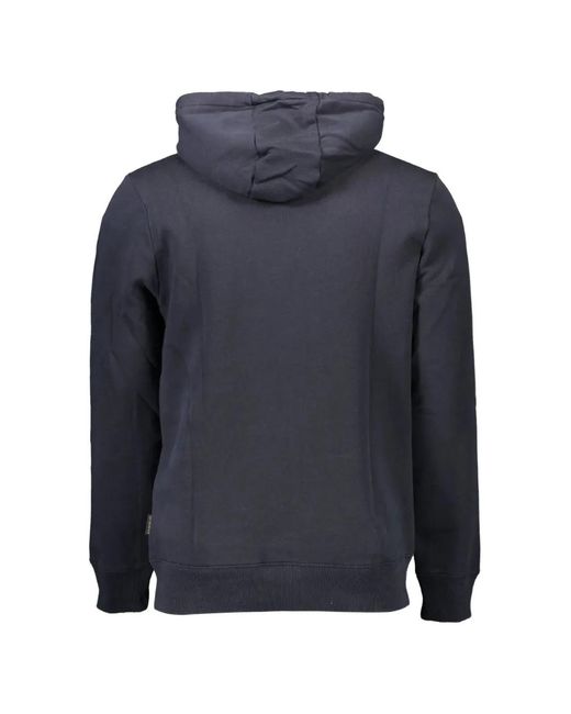 Napapijri Blue Logo-Patch Drawstring Hoodie for men