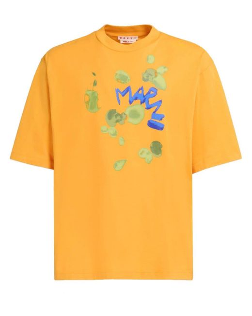 T-shirt con stampa di Marni in Yellow da Uomo