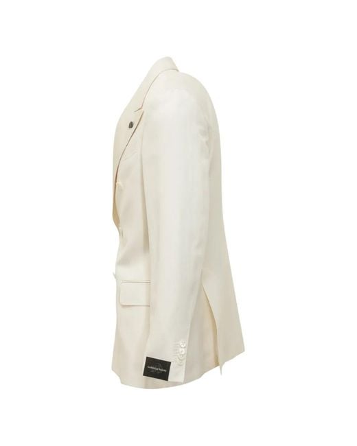 Gabriele Pasini White Double-Breasted Flap Jacket for men