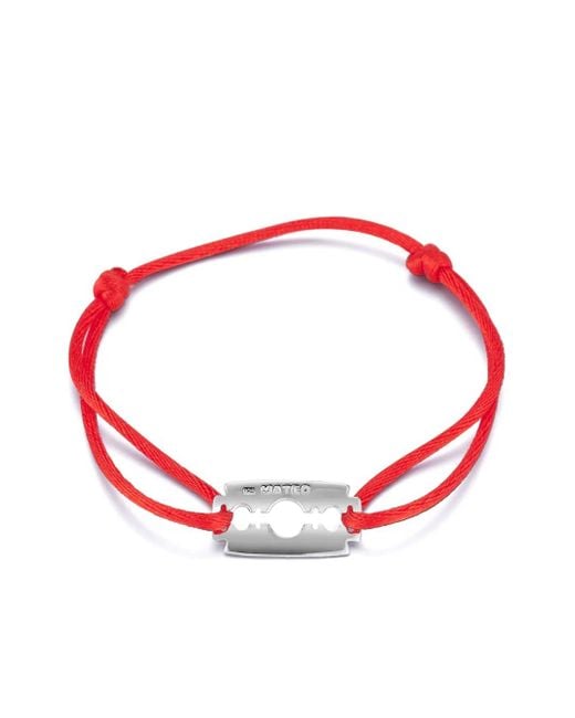 Pulsera Razor Blade en plata de ley Mateo de hombre de color Red