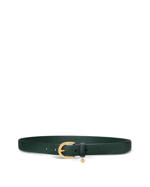 Ralph Lauren Green Charm-Detail Leather Belt